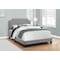 Monarch Specialties Bed, Full Size, Platform, Bedroom, Frame, Upholstered, Linen Look, Wood Legs, Grey, Chrome I 5925F - alternate 2